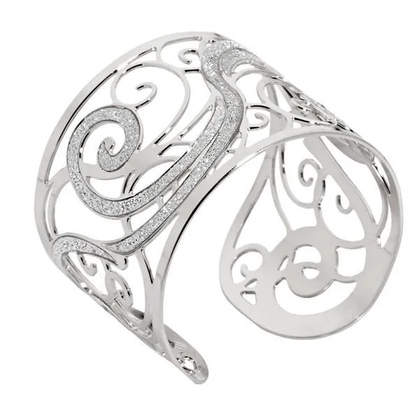 Bracciale rigido in bronzo e superfici glitterate