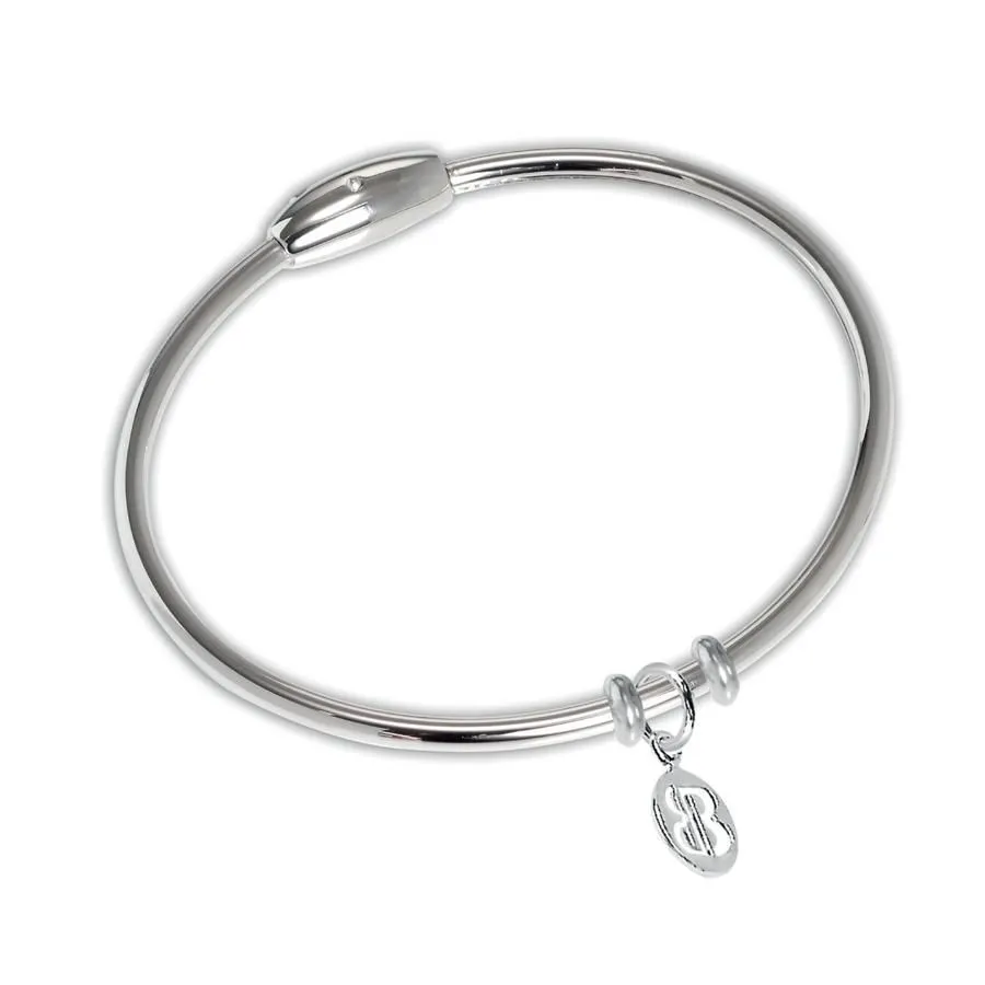 Bracciale rigido rodiato