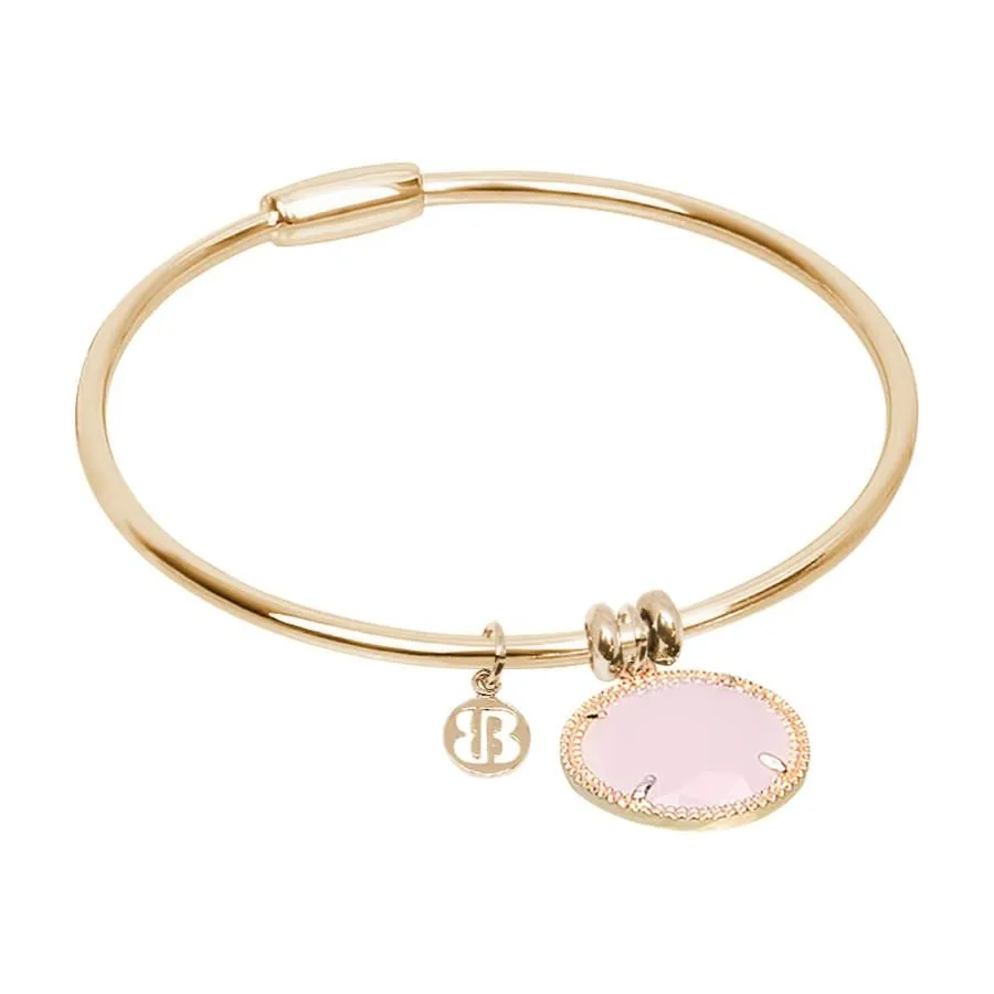 Bracciale rigido con cristallo rosa