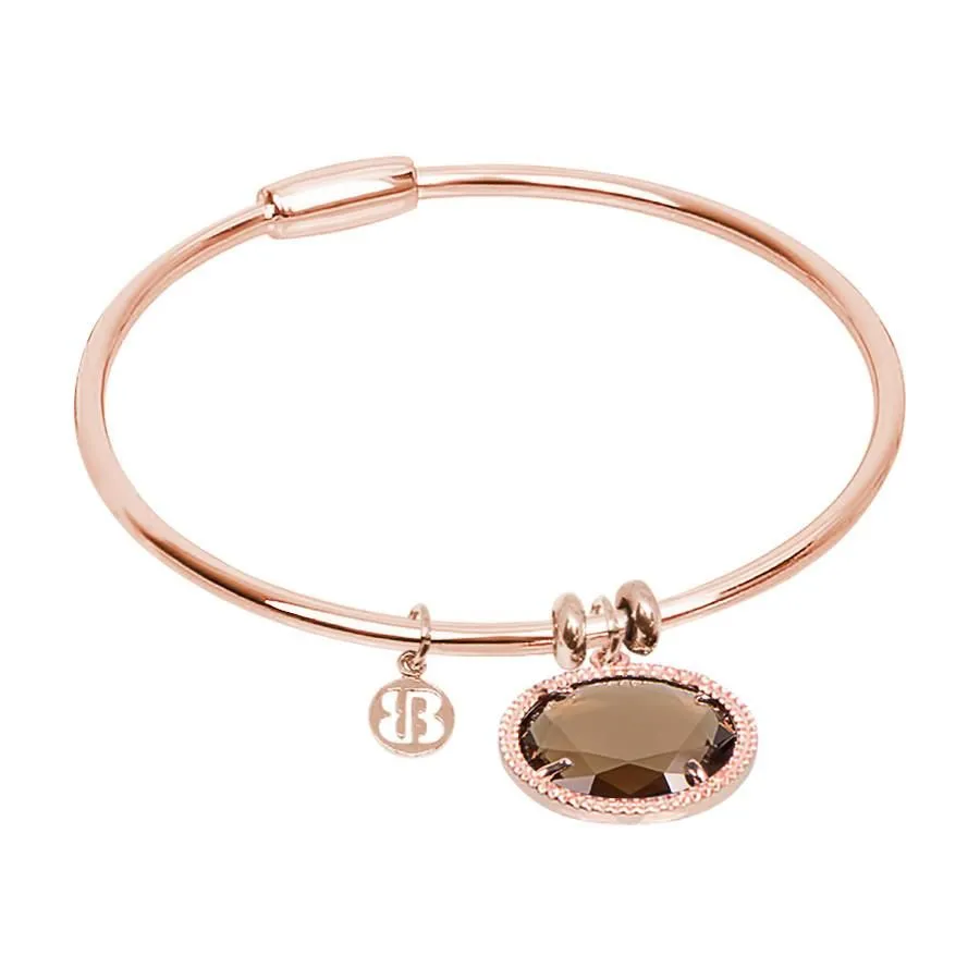 Bracciale rigido con cristallo fumè