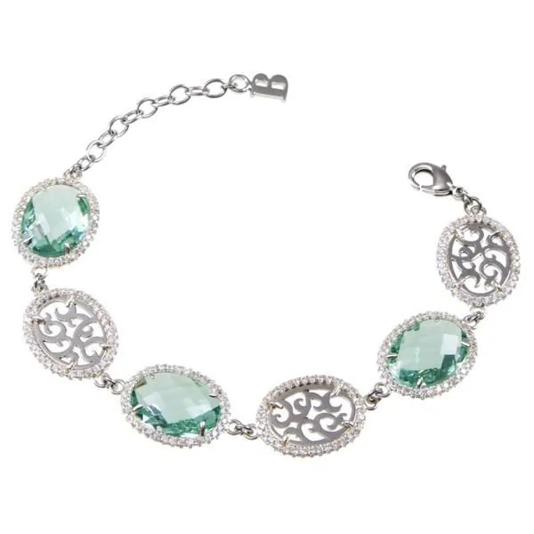 Bracciale semirigido con cristalli briolette e zirconi