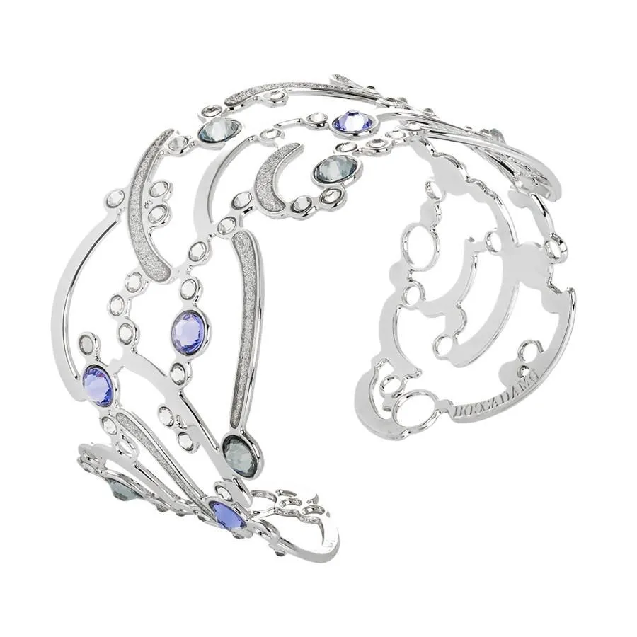 Bracciale rigido con superficie decorata da glitter e Swarovski