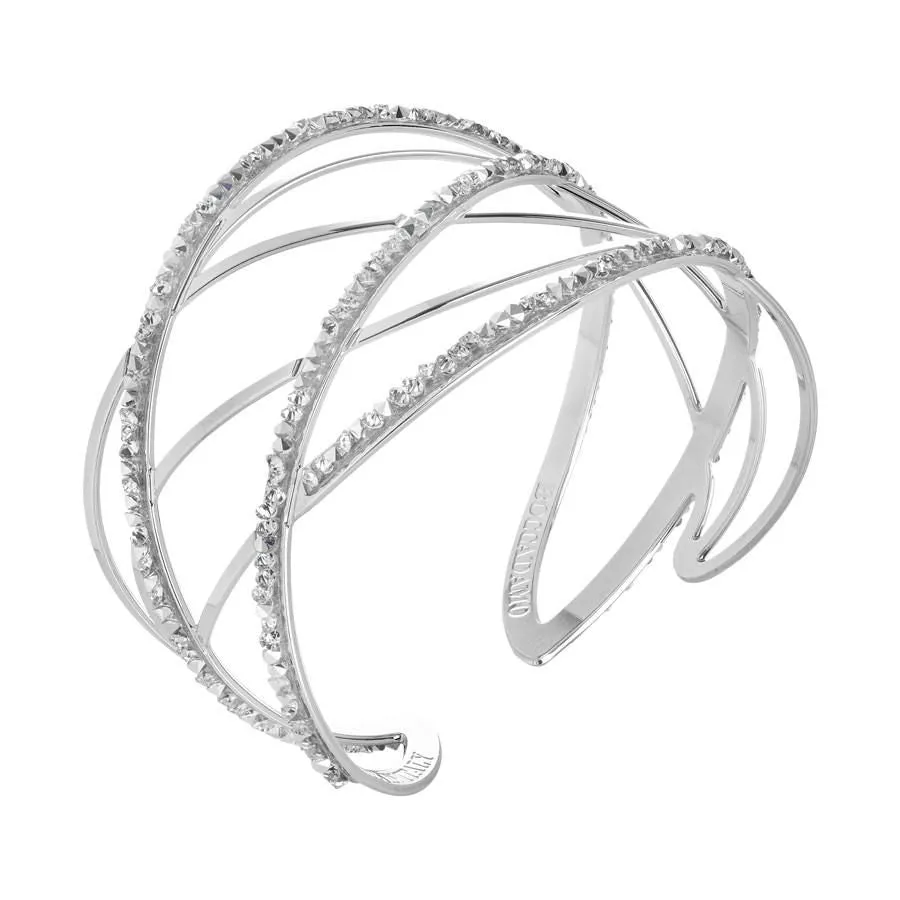 Bracciale rigido con decori in Swarovski crystal rock crystal
