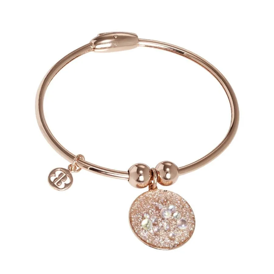 Bracciale placcato oro rosa con charm in  galuchat aurora boreale