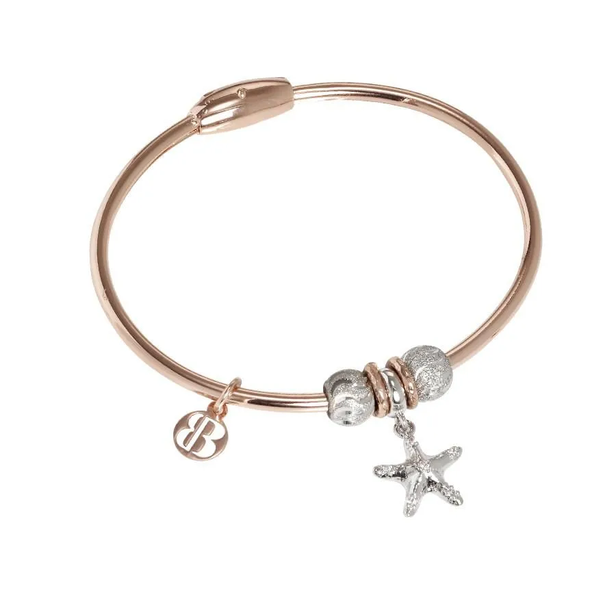 Bracciale placcato oro rosa con charm a forma di stella marina