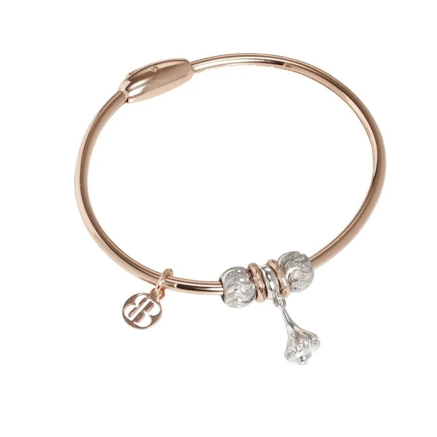 Bracciale placcato oro rosa con charm a forma di turritella