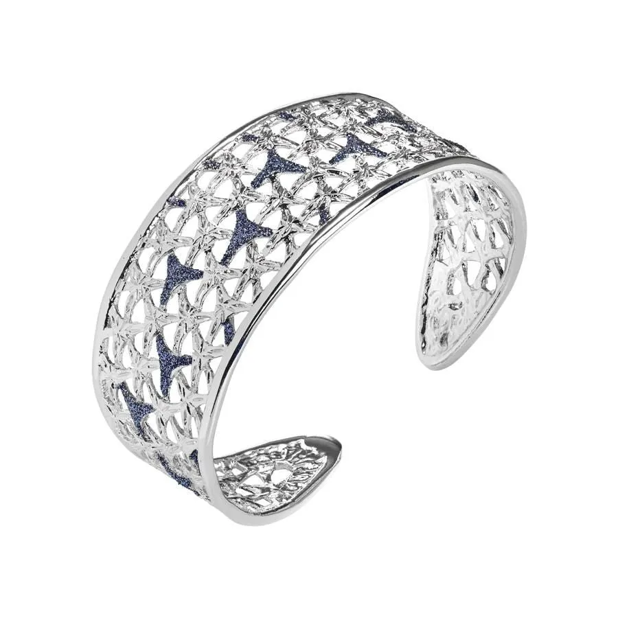 Bracciale rigido con decoro interno in glitter black