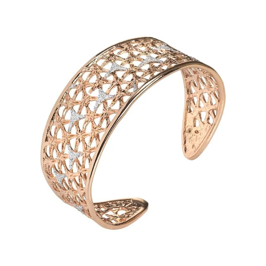 Bracciale rigido con decoro interno in glitter silver