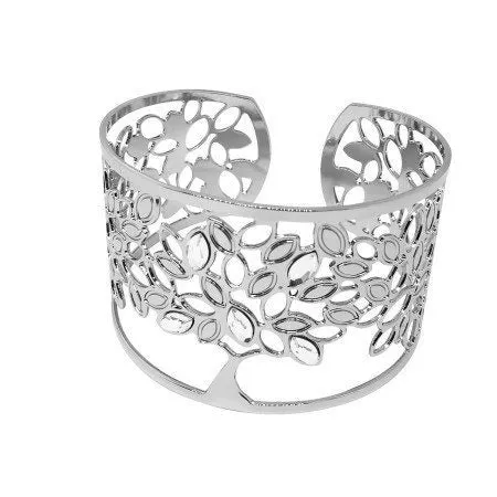 Bracciale rigido con albero della vita e Swarovski crystal