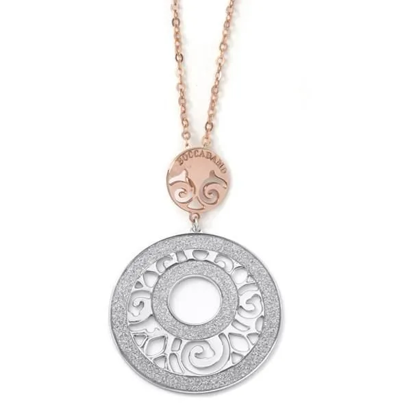 Collana in bronzo con doppia superficie glitterata