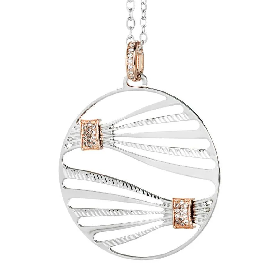 Collana corta con pendente bicolor e zirconi