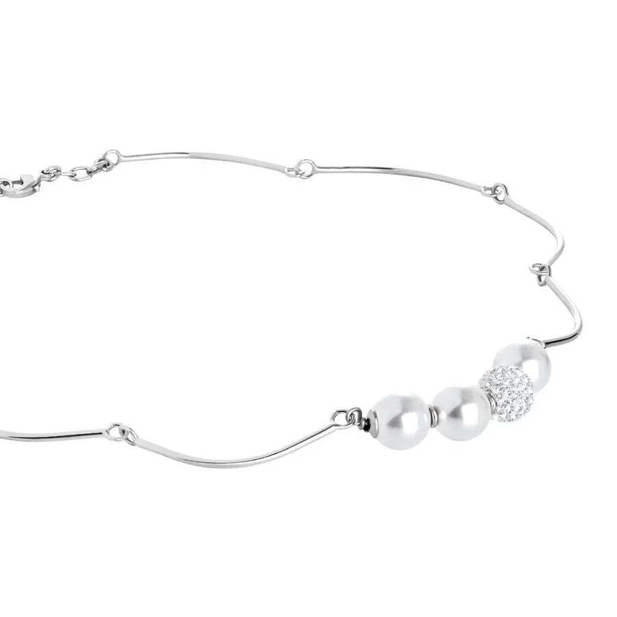 Collana tubolare con centrale di Swarovski e strass