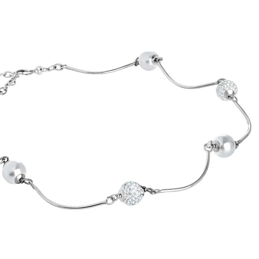 Collana tubolare con Swarovski e strass