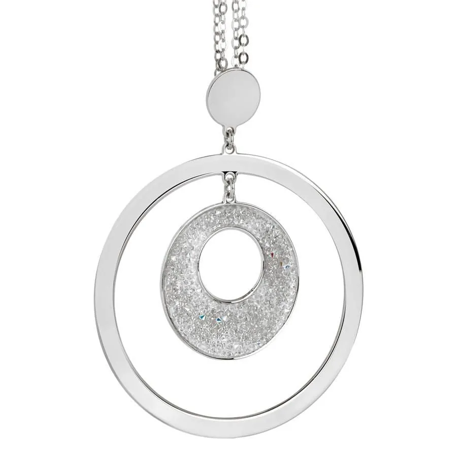 Collana con pendente concentrico e Swarovski crystal rock
