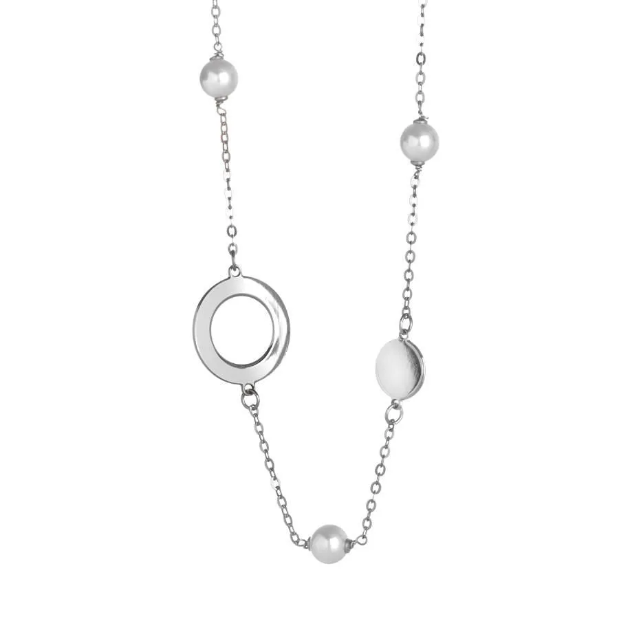 Collana lunga monofilo con perle Swarovski