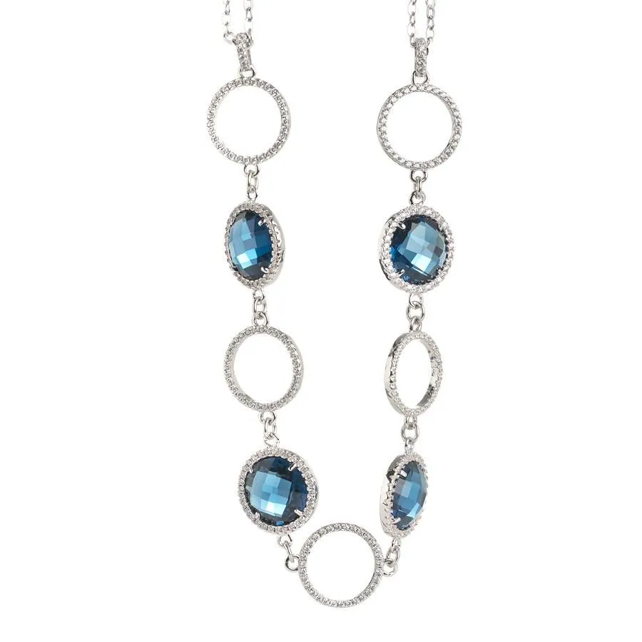 Collana doppio filo con cristalli Montana e zirconi