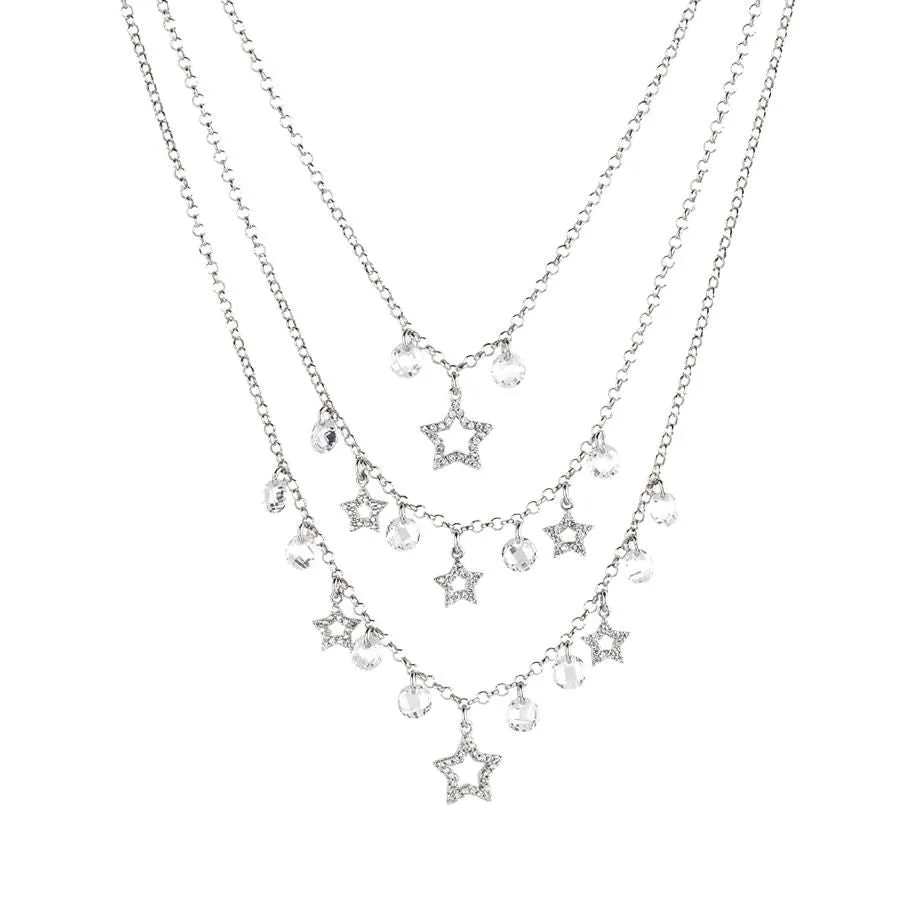 Collana multifilo con zirconi e cristalli crystal