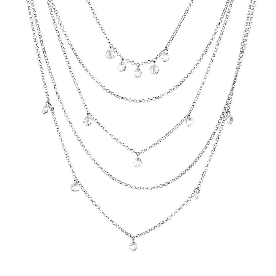 Collana multifilo con charms in Swarovski