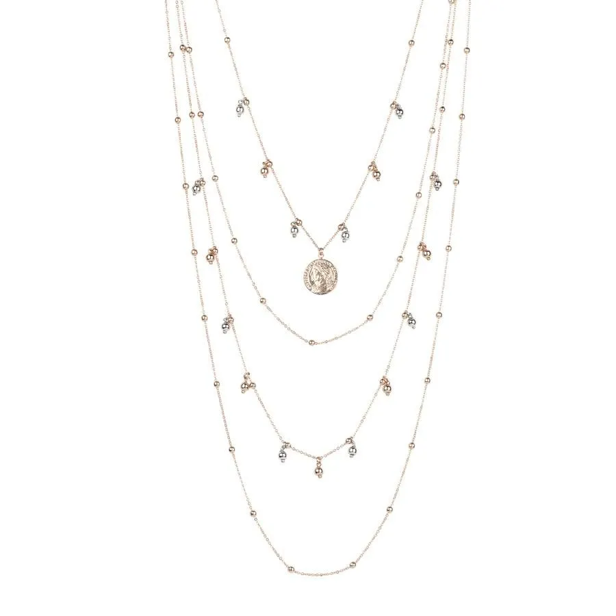 Collana rosata multifilo degradè