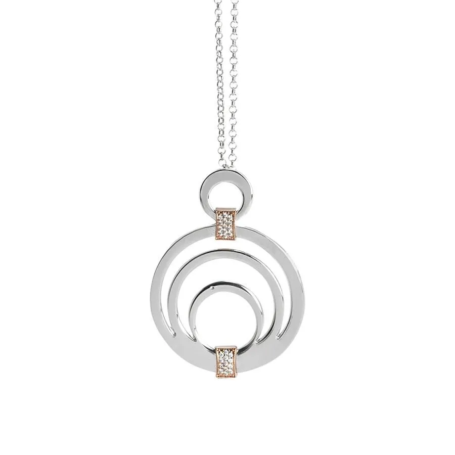 Collana con pendente circolare e zirconi