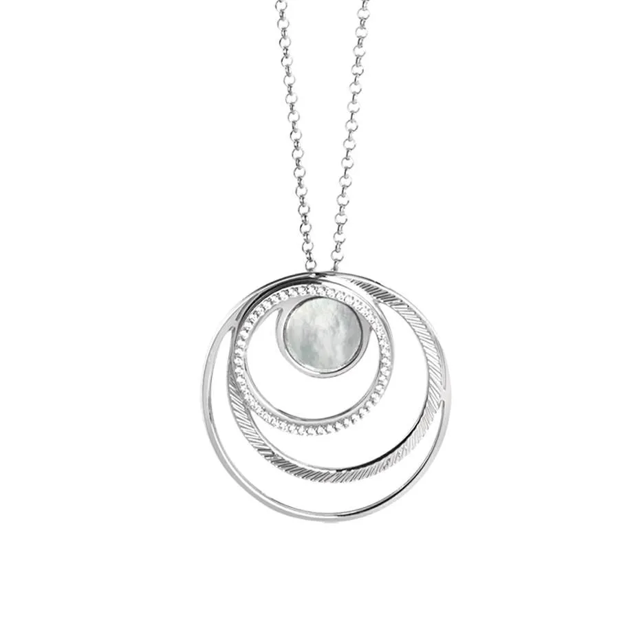 Collana con pendente di madreperle e zirconi