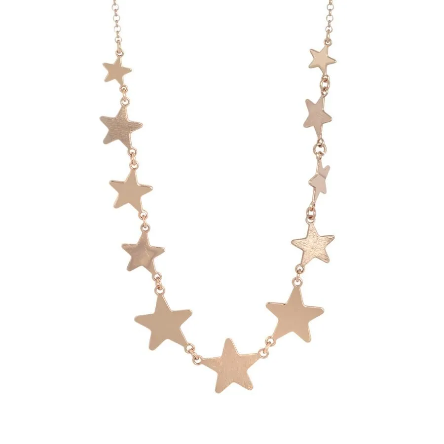 Collana corta rosata con stelle degradè