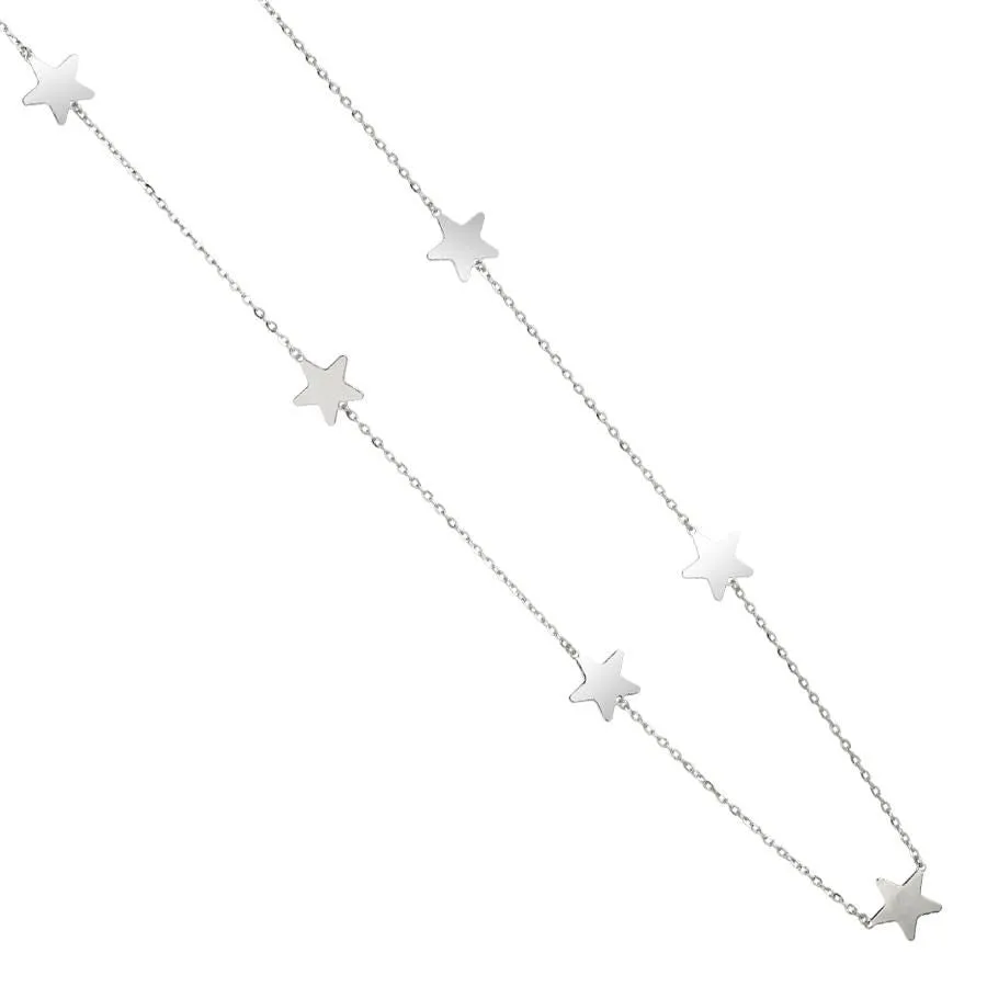Collana lunga diamantata con stelle