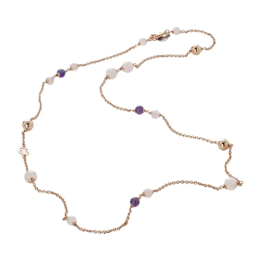 Collana rosata con quarzo rosa e ametista