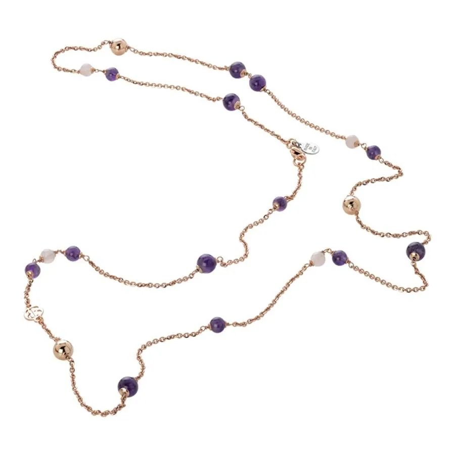 Collana con quarzo rosa ed ametista
