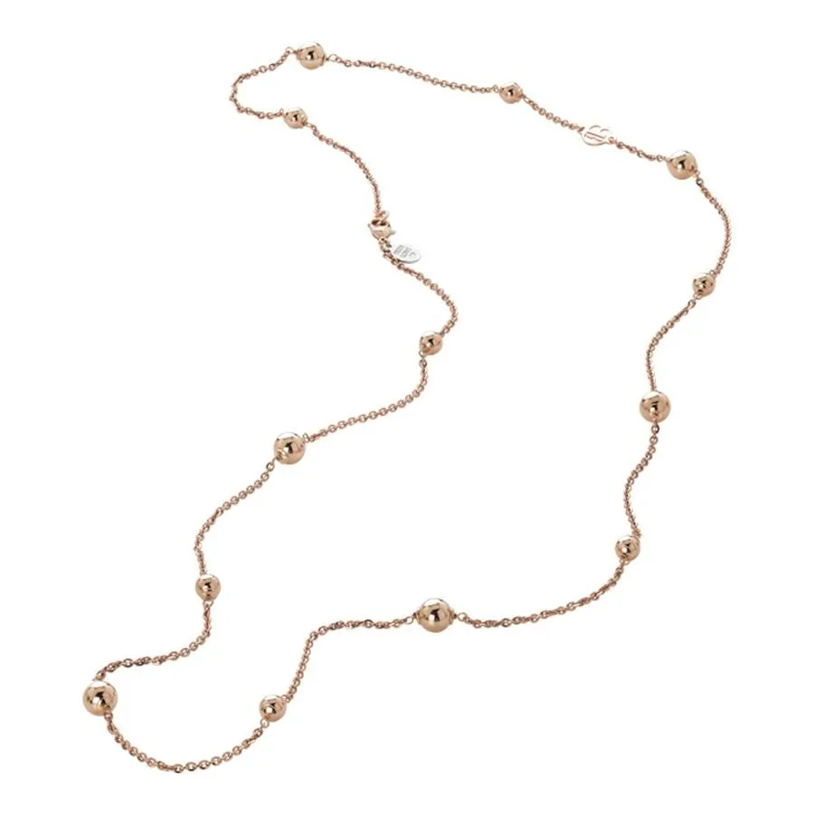 Collana lunga con sfere rosate
