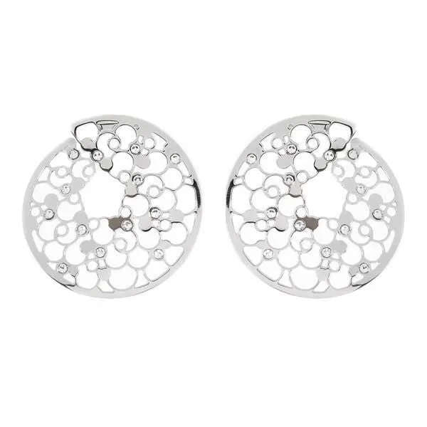 Orecchini a spirale interrotta con decoro rugiada e cristalli crystal