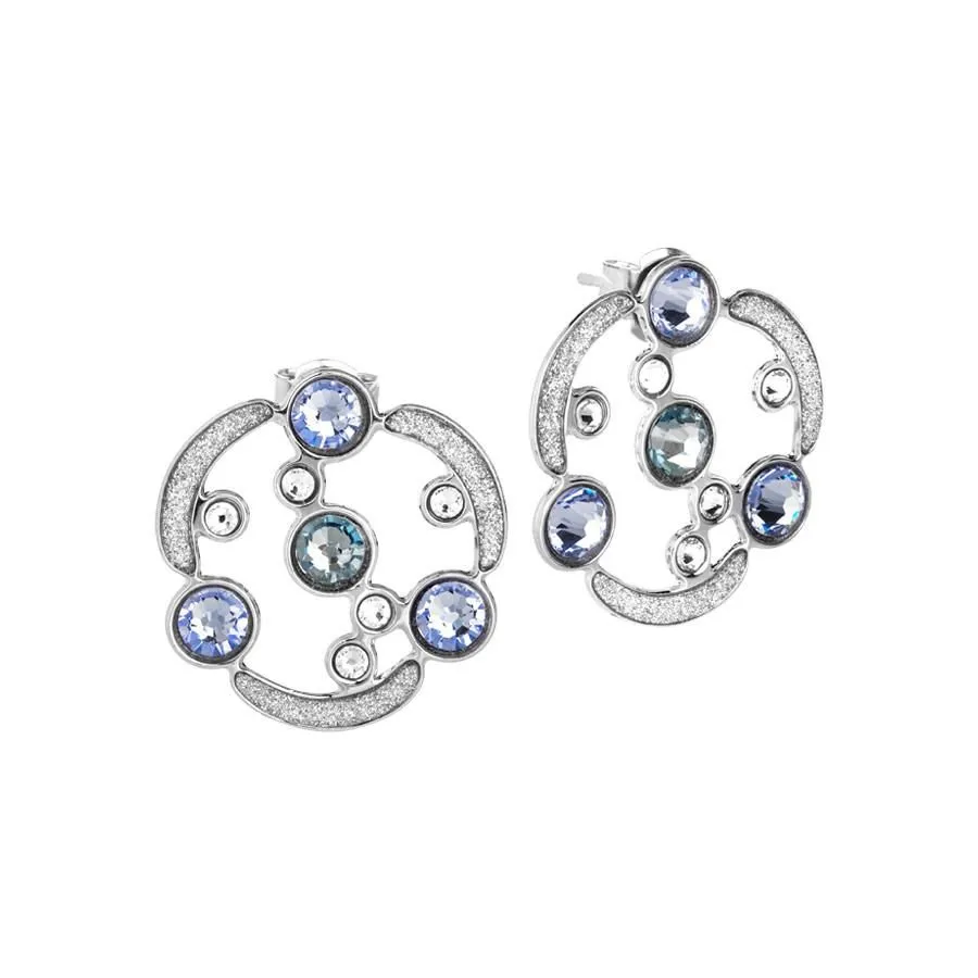 Orecchini a lobo con glitter e Swarovski