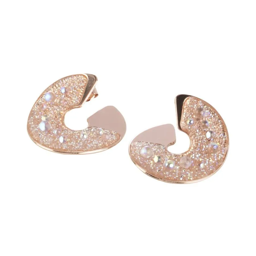 Orecchini a spirale in bronzo e superficie Swarovski galuchat aurora boreale