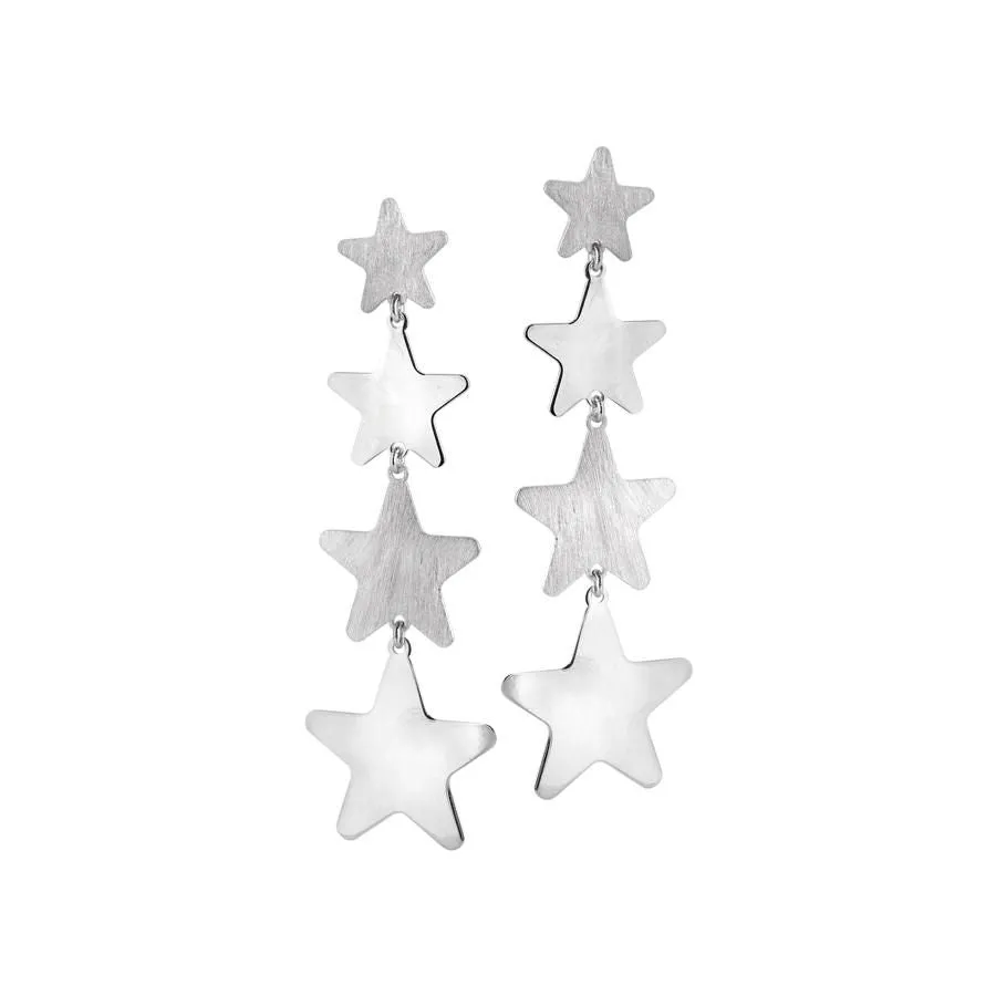 Orecchinbi rodiati con stelle degradè