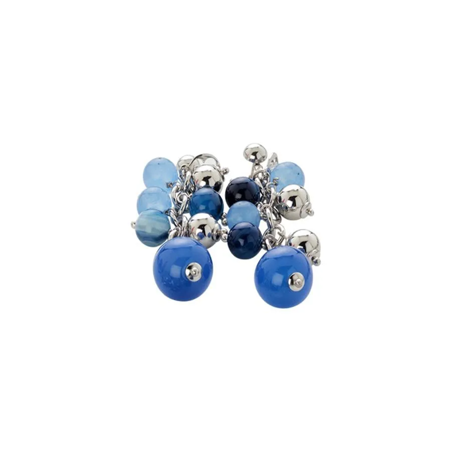 Orecchini  con agata light blue, blue e mix blue