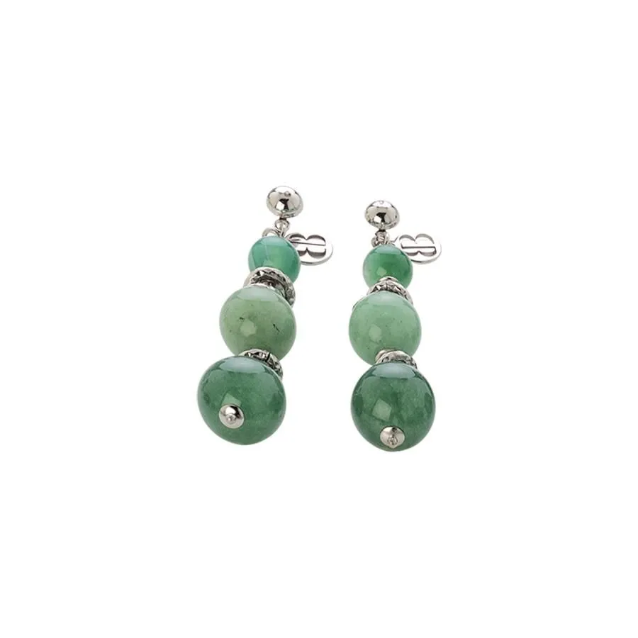 Orecchini con agata mix green e avventurina e amazzonite