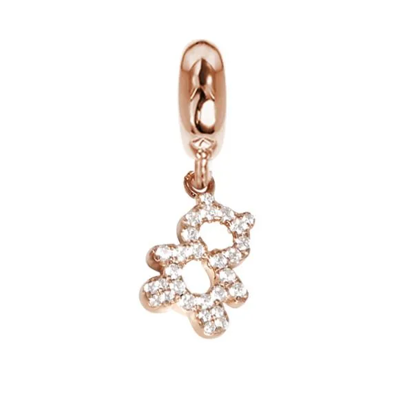 Charm con orsetto rosato di zirconi