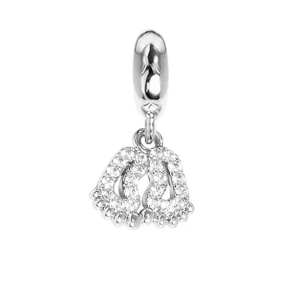 Charm con piedini di zirconi