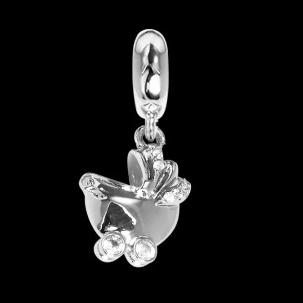 Charm con carrozzina di zirconi