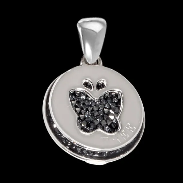 Charm con tappetino Swarovski cristal rock bermusa blu e farfalla