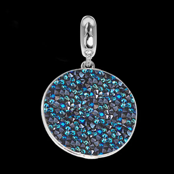 Charm con tappetino Swarovski bermuda blu