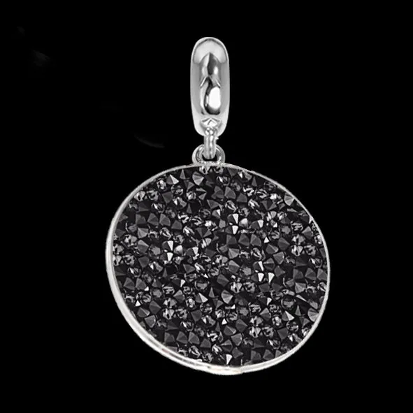 Charm con tappetino Swarovski metallic silver black