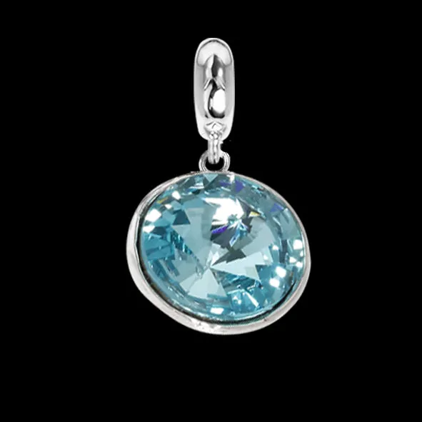 Charm con cristallo Swarovski light torquoise