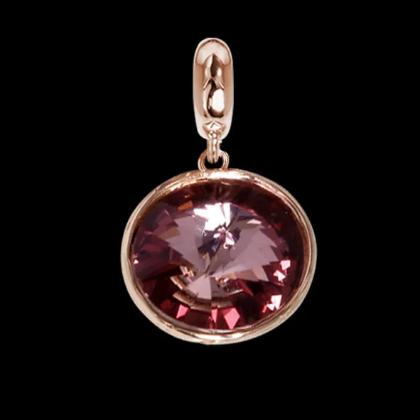 Charm con cristallo Swarovski antique pink
