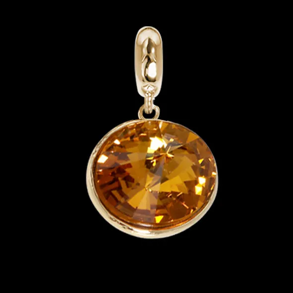 Charm con cristallo Swarovski topazio