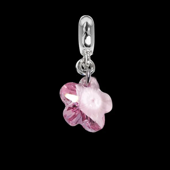 Charm con cristallo Swarovski light rose