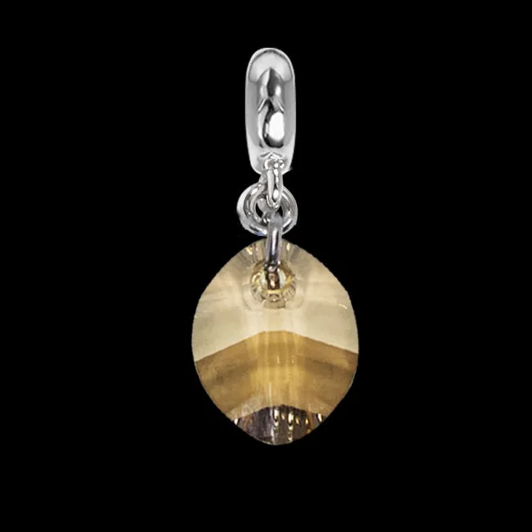 Charm con cristallo Swarovski a goccia golden shadow