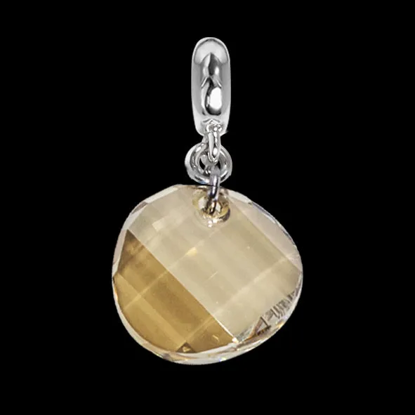 Charm con cristallo Swarovski irregolare golden shadow