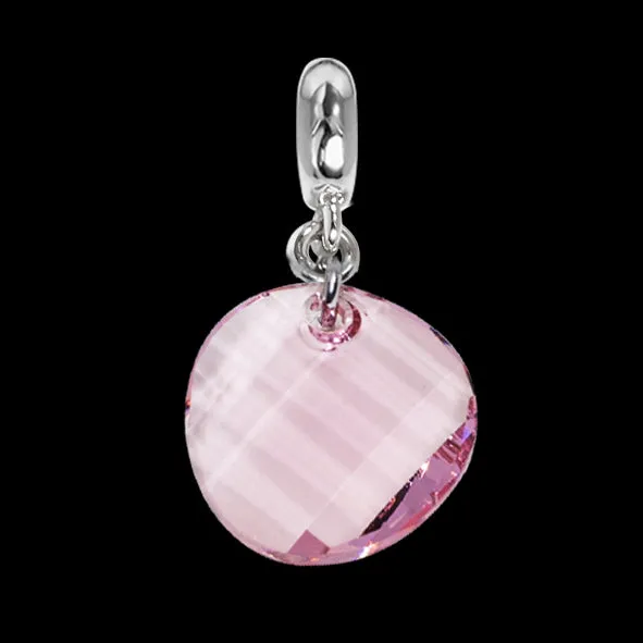 Charm con cristallo Swarovski irregolare light rose