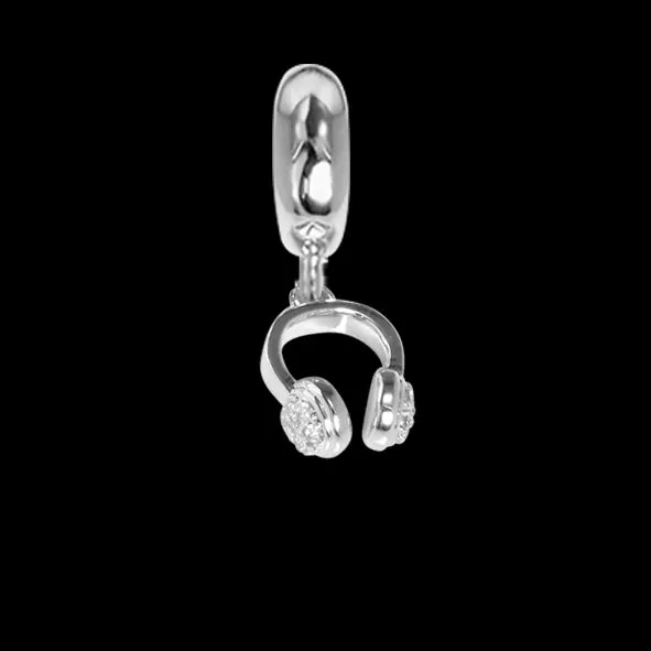 Charm a forma di cuffie e zirconi